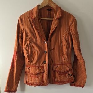 Rustic Orange Women's Blazer Vintage